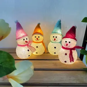 Christmas Must-Have! DIY Garden Decoration, Outdoor Decoration Light, Glowing Cute Smiling Snowman Light Set, Dreamy Snowman Four-Piece Kit