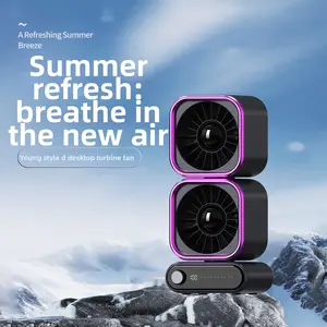 12.8-inch desktop fan, Portable desktop fan, suitable for bedrooms, with 5-speed adjustment, digital display, USB fan, 360-degree rotation, 120-degree automatic swivel, ideal for gift giving