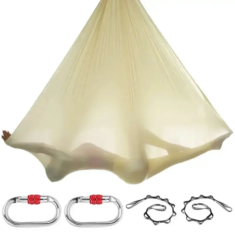 Durable High Strength Nylon Aerial Silks Yoga Swing Hammock, Anti-Gravity Inversion Belt with Lightweight Design, Versatile Adaptable 5x2.8m Set for Gym Home Aerial Dance, Enhance Flexibility, Solid, Versatile And Adaptable