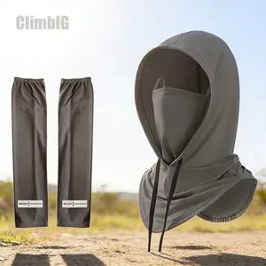 Outdoor Sun Protection Set- Assassin's Creed Cover Anti-UV Sunscreen Face Mask + Arm Sleeves MenCycling Fishing Half Face Cover UV Protection Neck Wrap Unisex