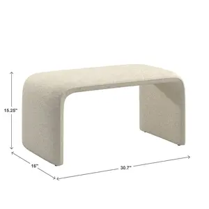Ivory Boucle Ottoman