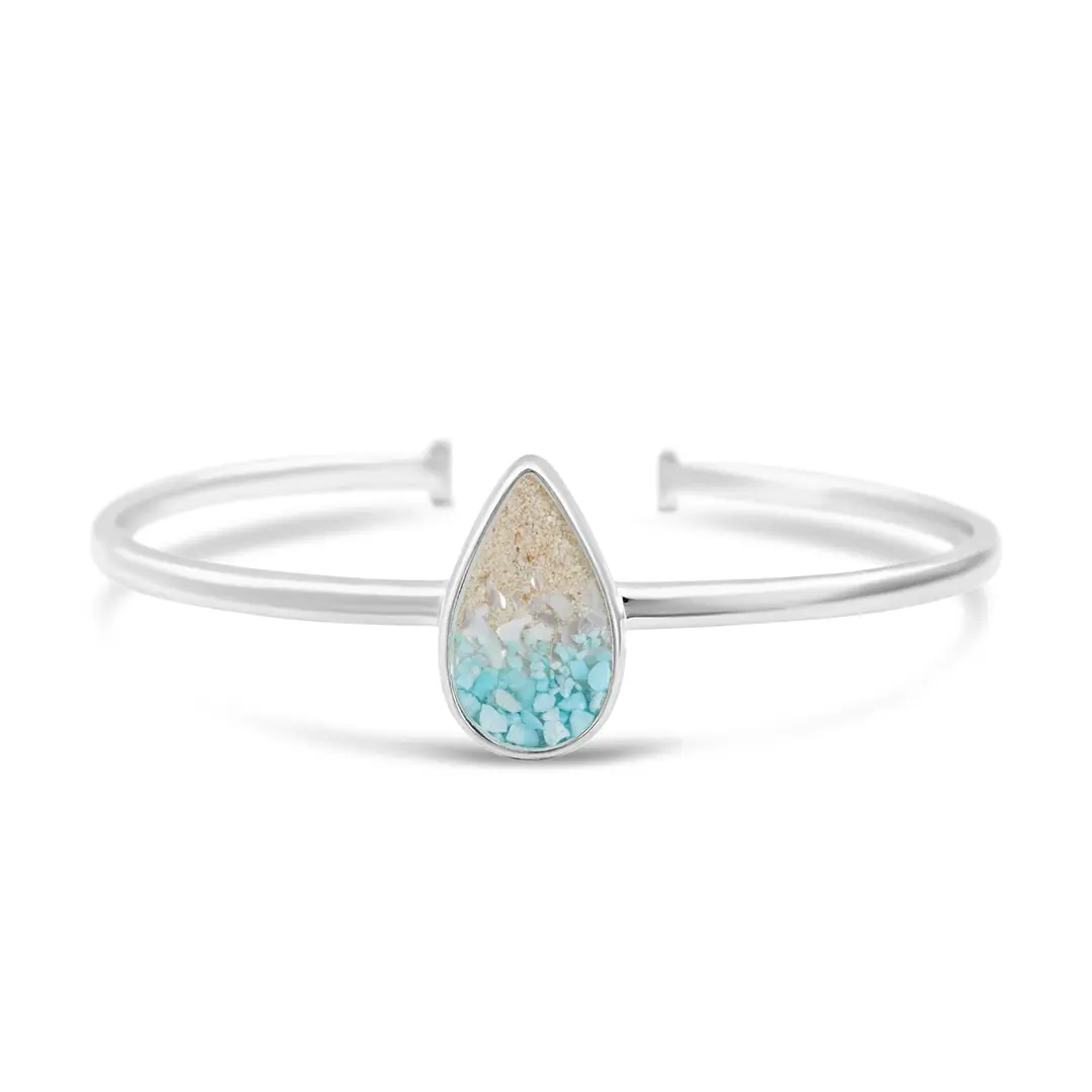 Explorer Teardrop Cuff Bracelet - Silver - Caribbean Gradient