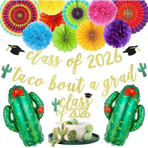 Mexican Fiesta Graduation Party Decorations 2026, Class of 2026 Taco Bout A Grad Banner Mexican Fiesta Graduation Banner 2026