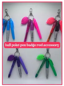 Mini pen set for badge reel accessory gift for nurse breakaway lanyard colorful teacher keychain gift for medical assistant badge reel pen