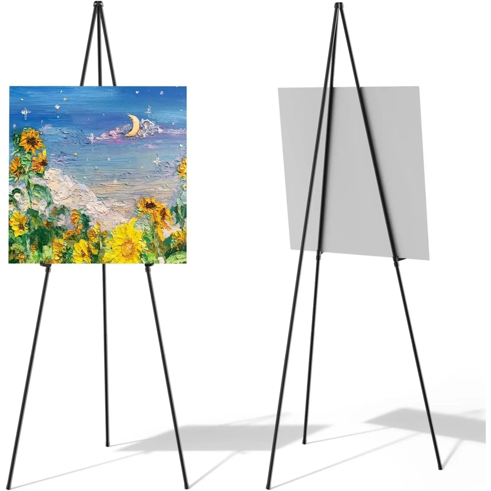 Metal Tripod Easel Stand, Lightweight Foldable Display Holder for Wedding Welcome Signs, Posters & Artwork