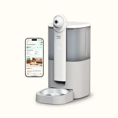 HHOLOVE YUNO 360° AI Vision Pet Feeder - Includes 3 Months of Standard AI Care Plan,AI-Powered Smart Feeding, Real-Time Monitoring, Pet Recognition for Dogs & Cats