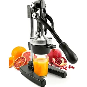Ultra- Cast Iron Juicer | Extra-Large, Heavy Duty, Commercial Grade, Stainless Steel Manual Hand Press Citrus Squeezer For  Orange Juice, Pomegranate, , and Much  (Black)