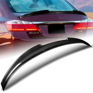 Real Carbon Fiber Rear Trunk Lid Spoiler Wing JDM V-Style For 2013 - 2017 Honda Accord EX-L LX EX SE Sport Touring Sedan 4DR Only