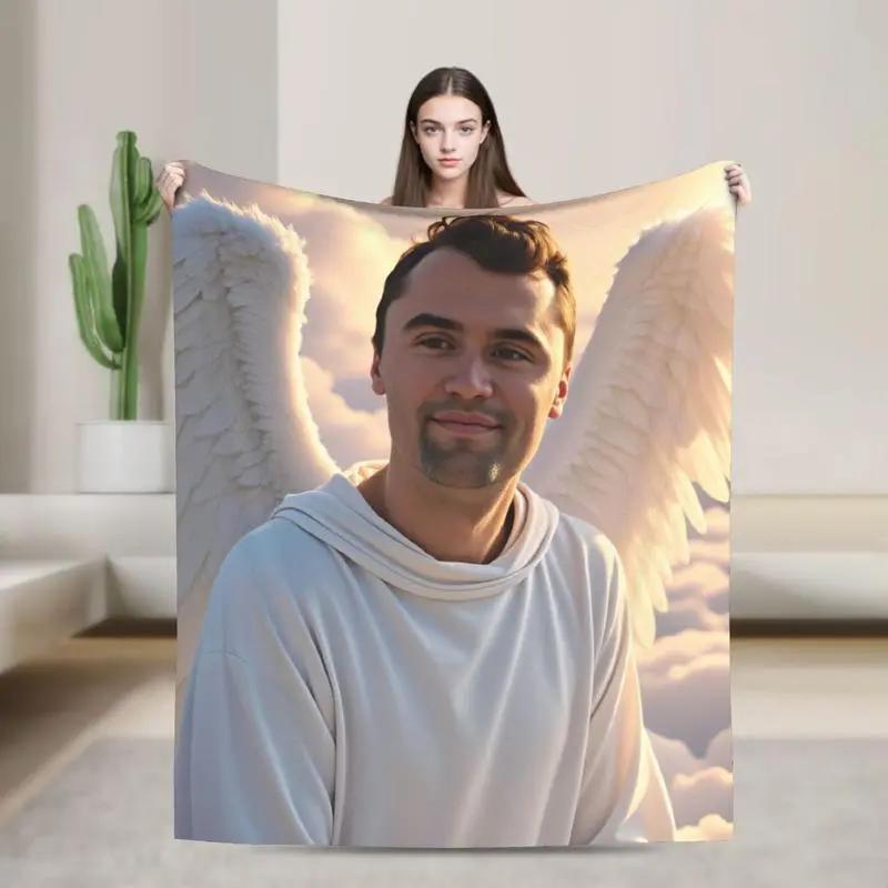 Charlie Kirk Themed Plush Blanket Super Warm Flannel Throw Ultra Soft Durable Fabric All Season Comfort Perfect For Living Room Bed Use Machine Washable Bedspread Essential