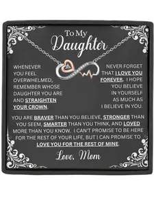 To My Daughter Heartbeat Necklace,Granddaughter Necklace,Love Heart Necklace,Birthday gift, Christmas gift