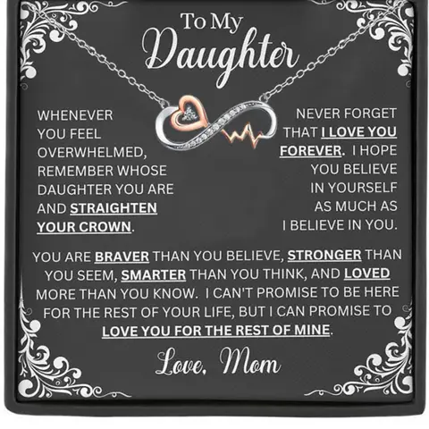 Mother's Day Gift To My Daughter Heartbeat Necklace,Granddaughter Necklace,Love Heart Necklace,Birthday gift, Christmas gift, Jewelry Gift