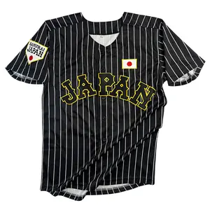 Men's baseball jersey Ohtani #16 Japan Sewing embroidery big size Fashionable baseball uniform Retro sports shirt 2025 summer Outdoor sports short sleeves Striped baseball jersey Black White Couple style shirt Cheap High Quality Accept mixed wholesale