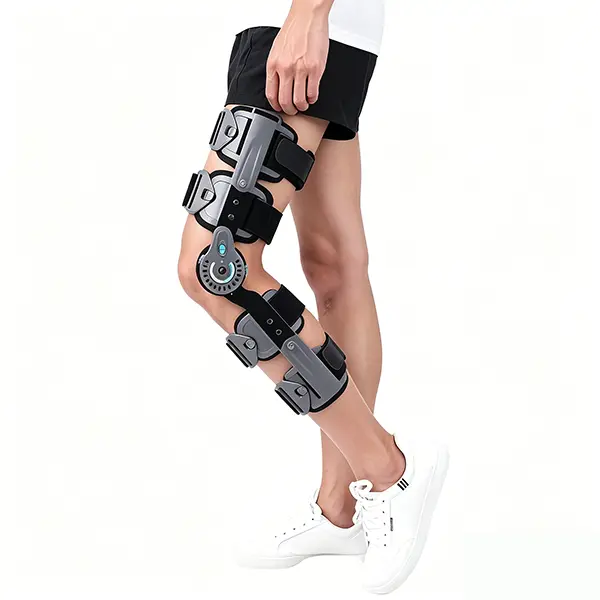 Hinged Knee Brace - Adjustable Orthopedic Post-Op ROM Immobilizer for ACL, MCL, Meniscus Tear Recovery, Stabilizing Support for Men, Women