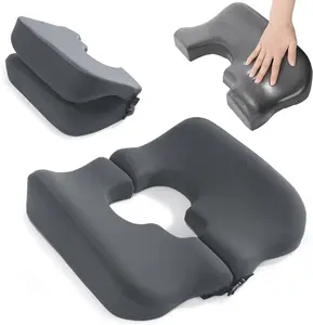 Hombys Health Memory Foam Pressure Relief Cushion for Sitting & Bed Rest, T-Shaped Tailbone Support Pillow with Washable Cover