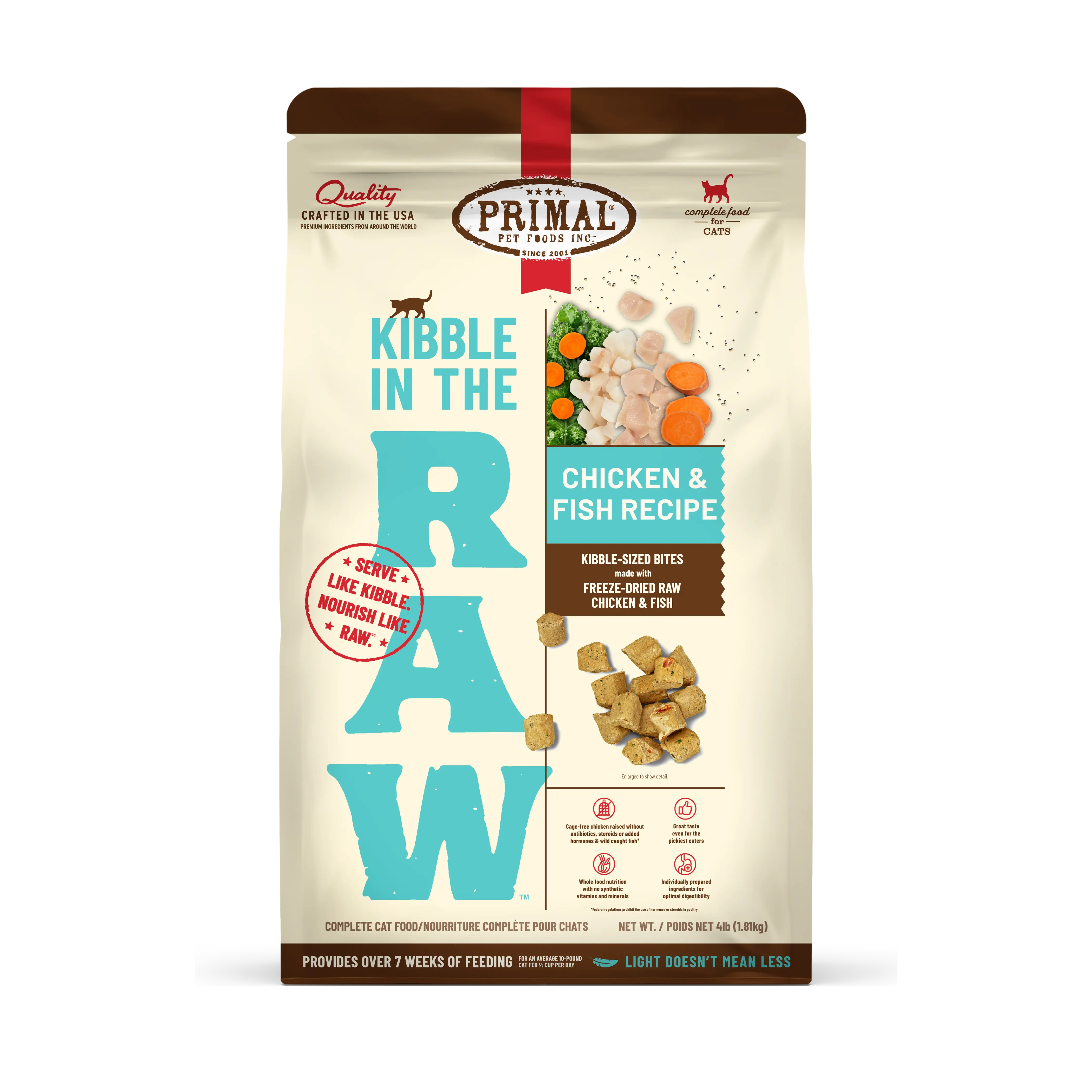 Kibble in the Raw Cat Food - Chicken & Fish Recipe