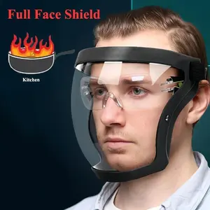 Transparent Work Protection Mask, Full Face Facial Protector, Protective Outdoor & Indoor Use, Ideal for Home Kitchen Tasks, Goggles, Safety Glasses Goggles