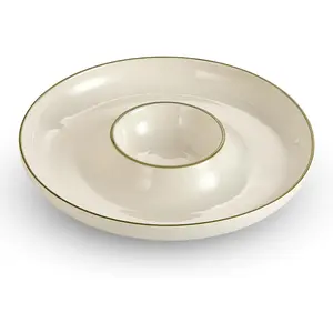 Large 11.5" Chip & Dip Tray Set Serving Platter for Chips Salsa Veggies Dip Fruits Snacks Appetizers Perfect for Entertaining and Parties