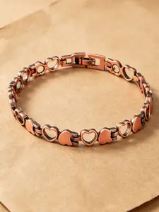 Women's Copper Anklet—Specially Designed for Arthritis Sufferers—Crafted from 99.99% Pure Copper—Featuring an Exquisite Heart-Shaped Design