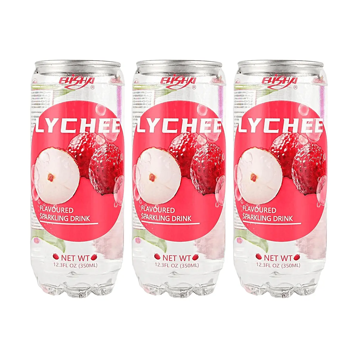 ELISHA Lychee Flavored Sparkling Water Drink 350ml 3-Pack - Refreshing & Delicious Beverage