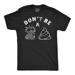 Mens Funny T Shirts Dont Be A Chicken Shit Sarcastic Graphic Novelty Tee for Men Mens Funny T Shirts Cool Vintage Fashion T-Shirt Gift Classic Menswear Funny Sarcastic Short Sleeve Novelty Tees for Guys Black -