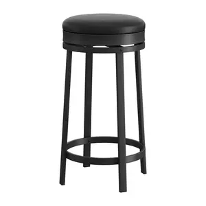 Set of 1/2/4 Swivel Bar Stools - 24'' Counter Height, Backless Round PU Leather Seat, Metal Frame, Modern Style, Comfortable and Durable - Ideal for Kitchen Island or Home Bar