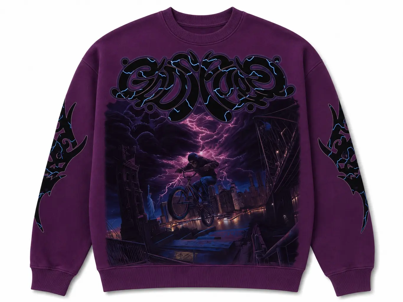 GODSPEED Sweatshirt, Lightning City Bike Crewneck