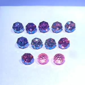 RedSun Colorful Rose Zirconia Stud Earrings Rose Cut AAAAA+ D Color VVS CZ Stone Stud Earrings, Jewelry for Men Women, Unisex