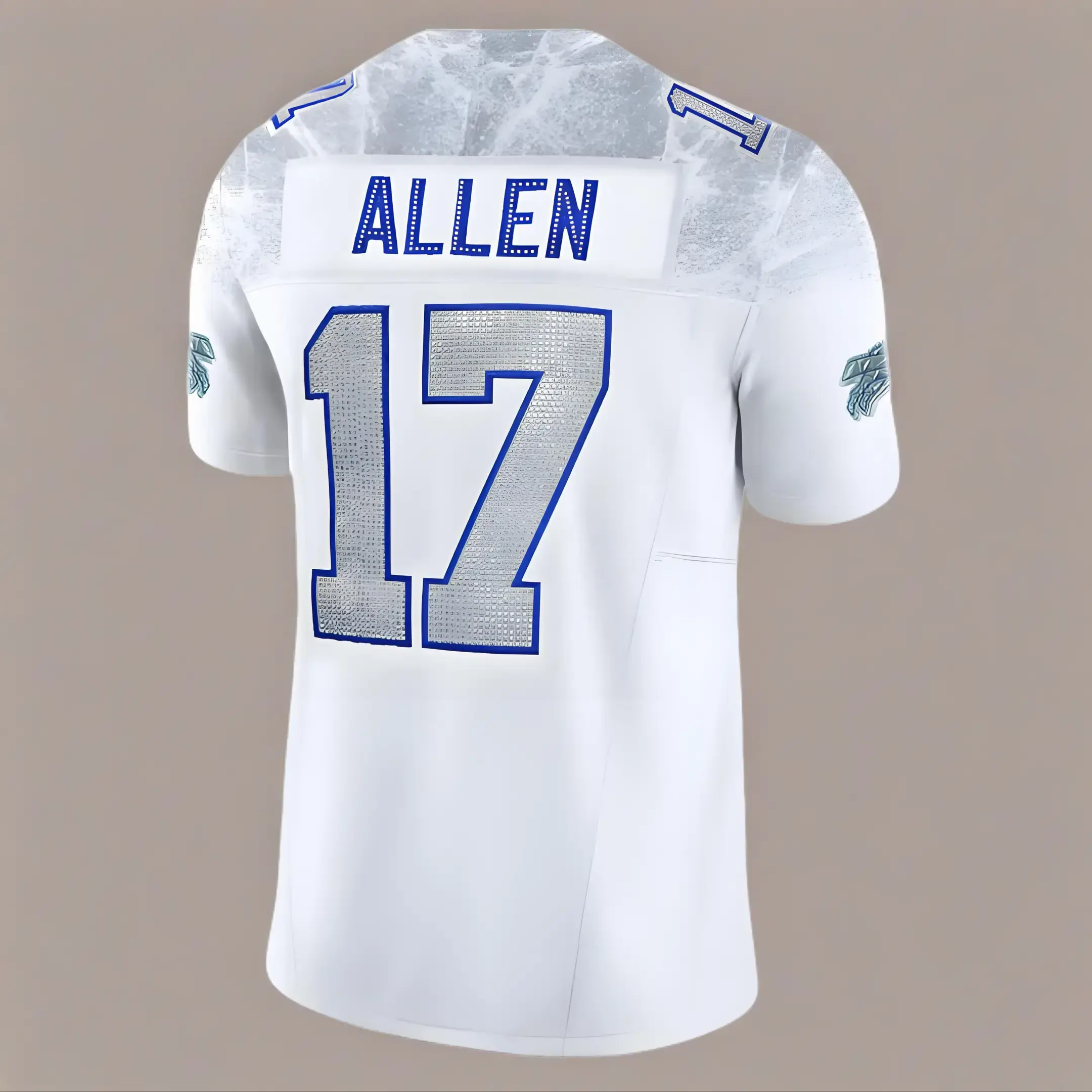 Unisex Rhinestone-Embellished Allen #17 Embroidered Football Jersey - Exclusive Collector's Edition, Polyester, Machine Washable, S-3XL - Suitable for Game Day, Casual Wear - Football Fans' Apparel, Rhinestone Embroidery, Festive Celebrations campingessen