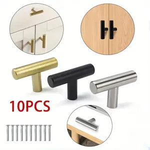 Modern Rectangular Cabinet Knobs and Pulls Set, Hardware, 50mm Single Hole Door Handles with Screws, Durable Metal Finish, Easy Installation