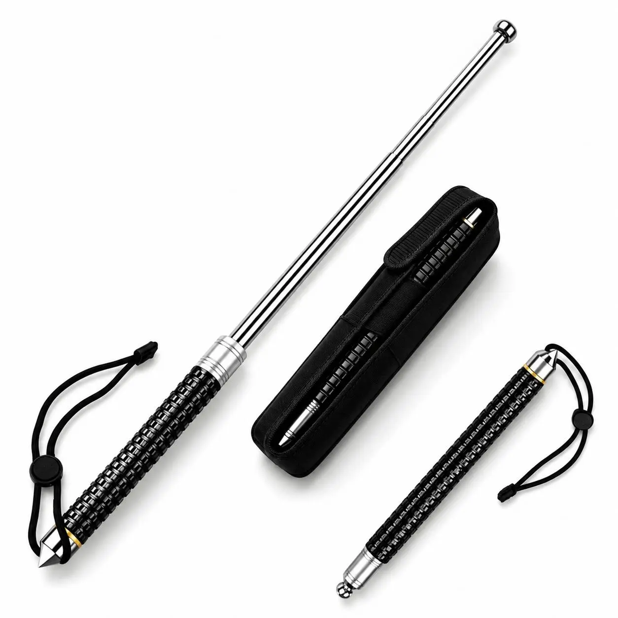 Alpha Gear 37" Collapsible Aluminum Alloy Hiking Stick - Lightweight Trekking Pole with Anti-Slip Grip for Balance & Support, Father's Day Gift Option, Unisex Names, Multifunctional Trekking Poles