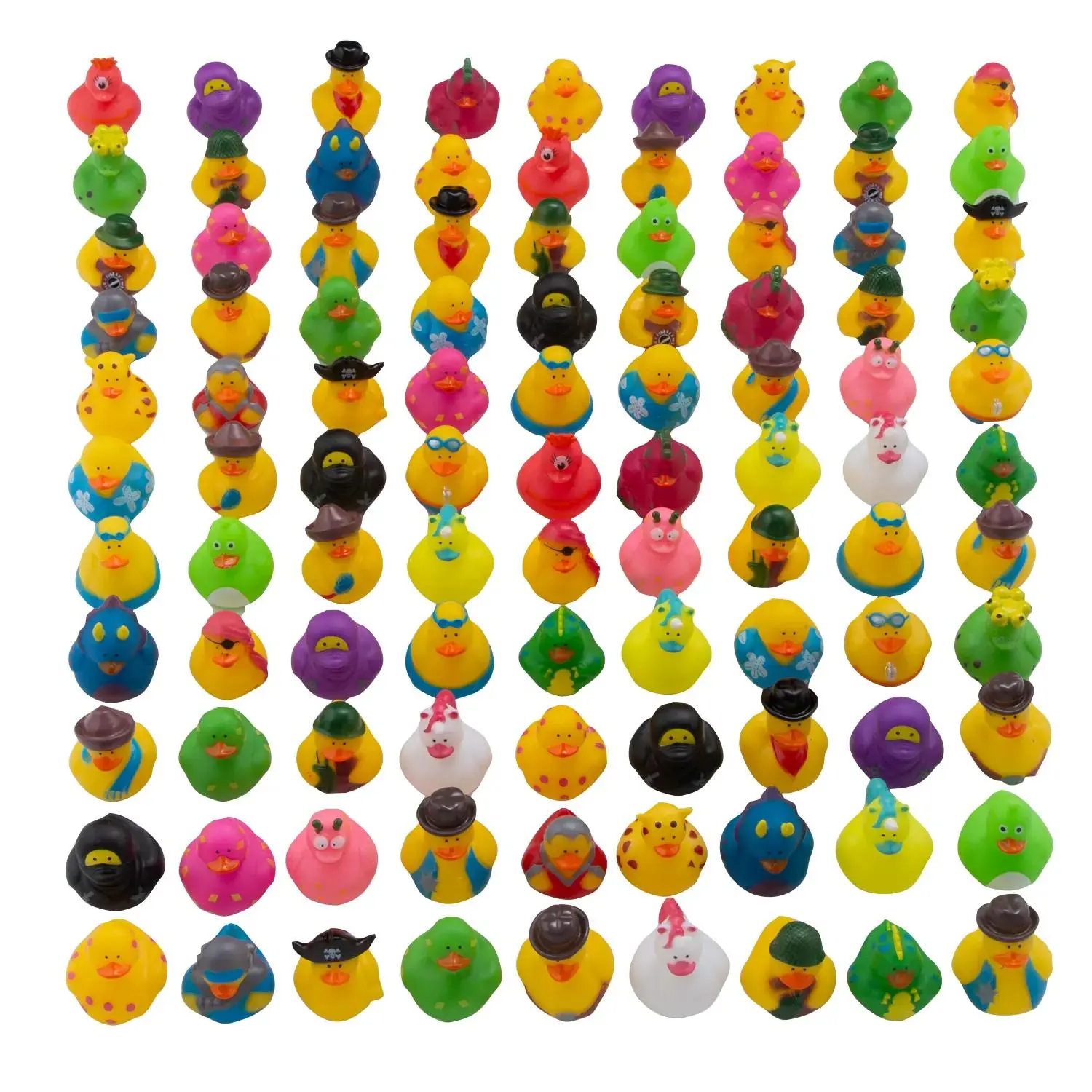 Mega Everyday Fun Yellow Rubber Ducks Assortment, 2", Bulk 100 Pcs