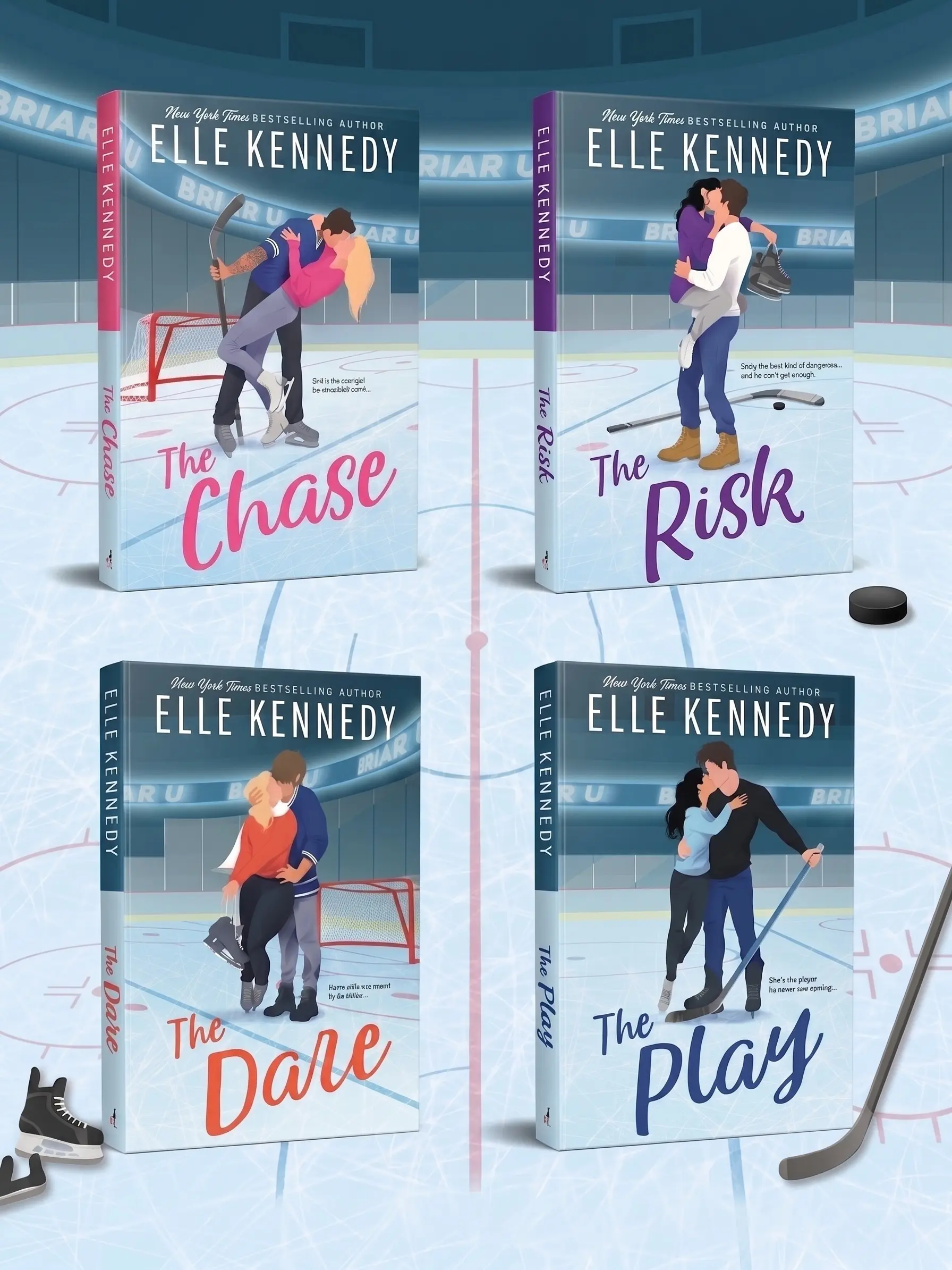(Combo 4) Briar U Series Complete 4-Book Bundle by Elle Kennedy | The Chase, The Risk, The Play & The Dare | English Book Set