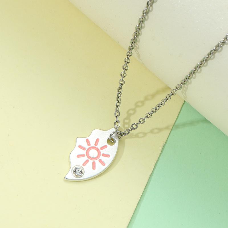 Interlock Soul Necklace Set for BFF and Family - Sun Moon Star Pendants Connect to Circle - 3 Piece necklace，Best friend necklace，Family necklace