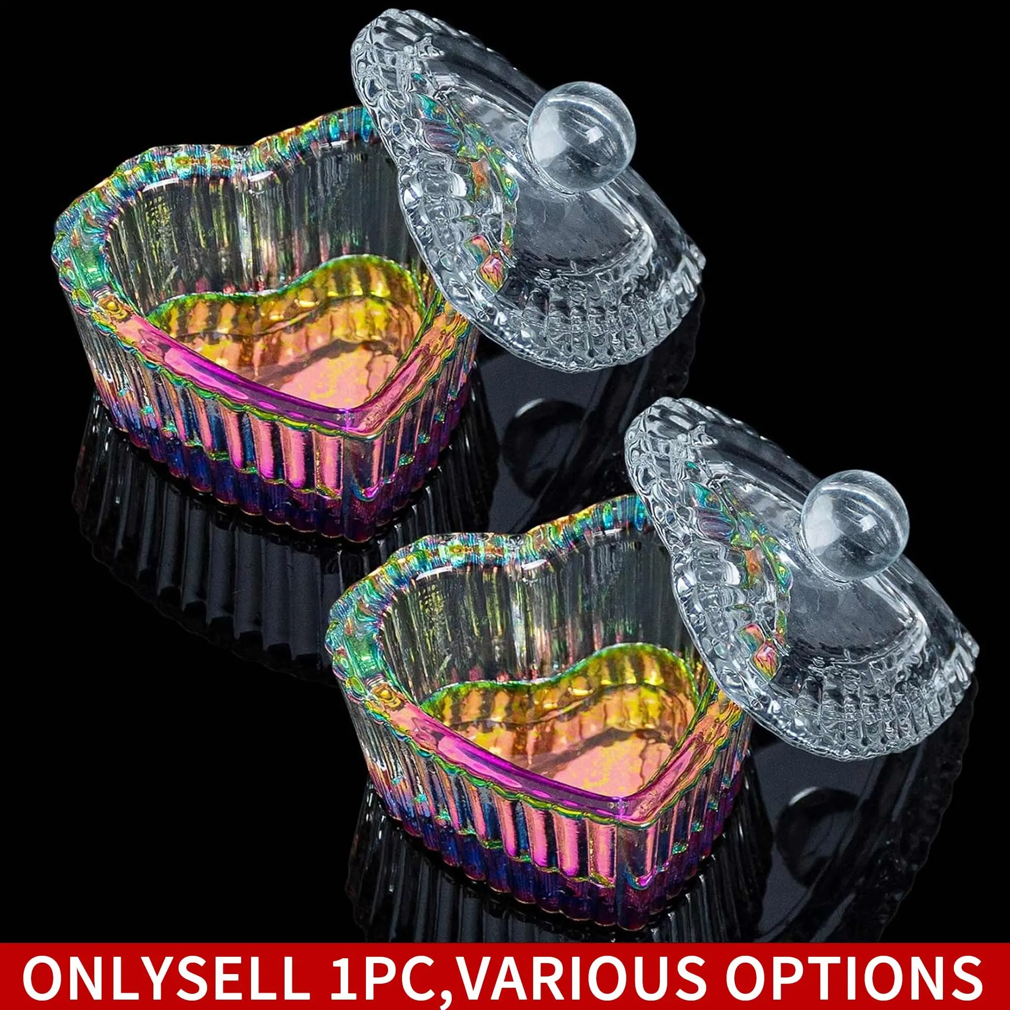 1PC Nails Tips Art Dish with Lid Acrylic Liquid Powder  Monomer Dish Glass Crystal Cup Glassware Nail Care Manicure Tools for Professional Use and Home Use Brush wash cup