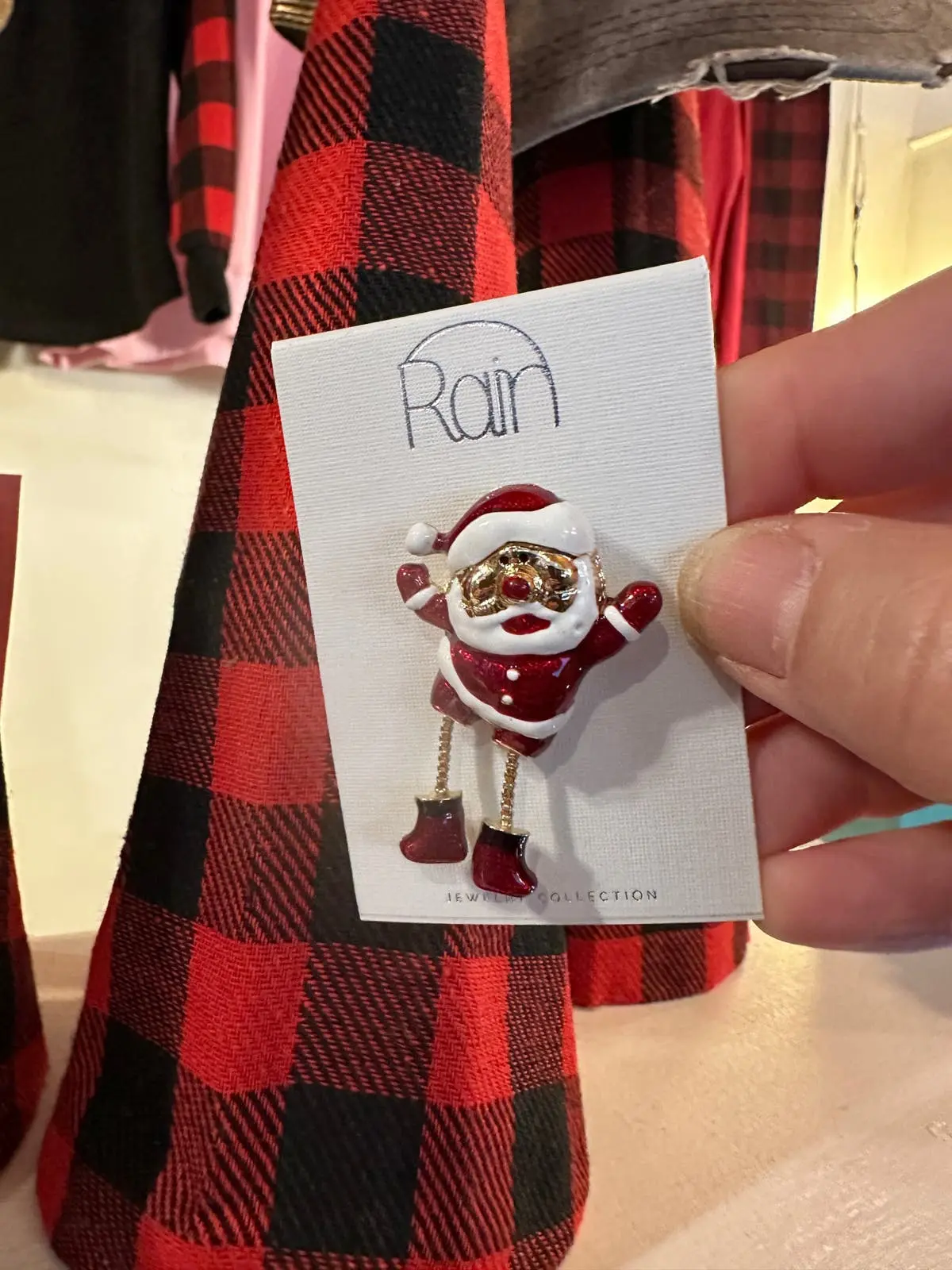Whimsical Dancing Santa Brooch Pin