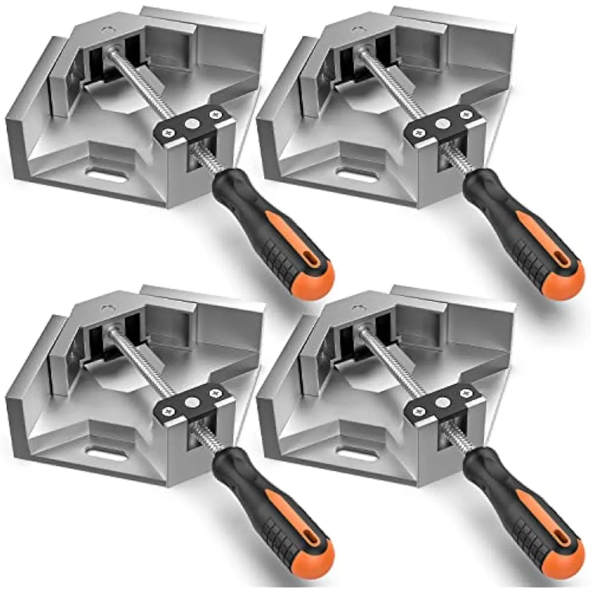 Right Angle Clamp,  [4 PACK] Single Handle 90° Aluminum Alloy Corner Clamp, Clamps for Woodworking Adjustable Swing Jaw, Woodworking Tools Photo Frame Vise Holder, Gifts for Men Dad