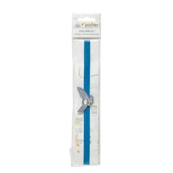 Harry Potter Hedwig Enamel Charm Bookmark - Insight Editions Print Accessory, 9.75 in Durable Metal and Enamel Charm, Easy-to-Use Elastic Band for Reading, Writing
