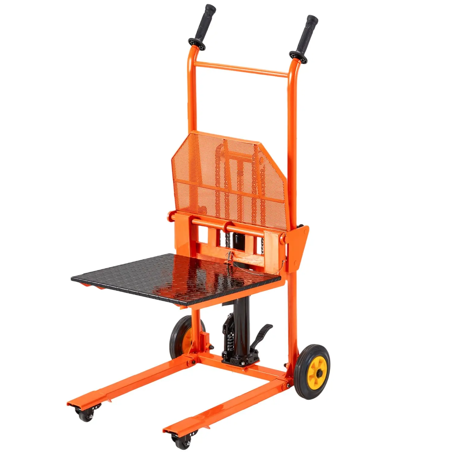 YODOLLA Material Lift Winch Stacker, Hydraulic Lift Table Cart 500 Lbs Capacity, 32" Max Lift Height, Pallet Truck Jack with Lockable Swivel Casters – Ideal for Warehouse