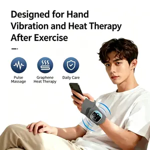 2026 Upgraded USB Rechargeable Hand Massager with Heat for Arthritis & Carpal Tunnel, 3 Modes 9 Levels with Heating for Hands & Wrist, Portable Electric Wrist Support Gift for Men Women - Daily Care for Outdoor, Work, Cycling, Winter Hand Warmer