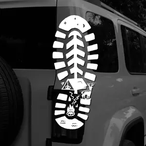 Camping shoe stickers, deer, campfire, tent -stickers for car Trucks, Walls, Laptops, Windows, Motorcycles, Bumpers Or Crafts for your car décor