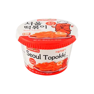 WELLHEIM Korean Spicy Rice Cake Strips - Original Flavor Cup 142g | Authentic Tteokbokki Snack