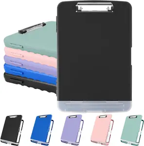 Clipboard with Storage, Plastic Clipboards 8.5x11 with Pen Holder, High Capacity  Clipboard Folder, Side Opening Storage Clip Board for Office Work  Teachers (Black)