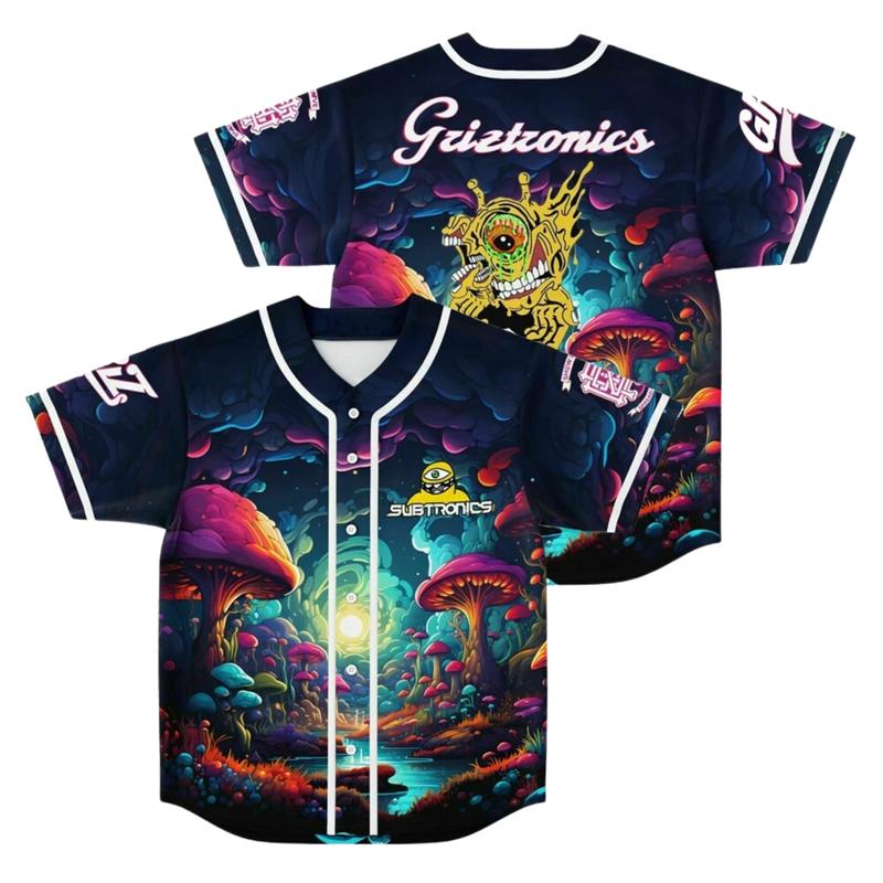 Subtronics Preston Mushroom DJ Jersey, EDM All Over Print 3D Baseball, Electronic Producer Merch Shirt, Fibonacci Tour Music Festivals Concert 2025, Gift For Fan