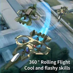 K500 - Green Foam Airplane Special Skill Remote Controlled Drone with Accessories Display Charging Cable and Propellers