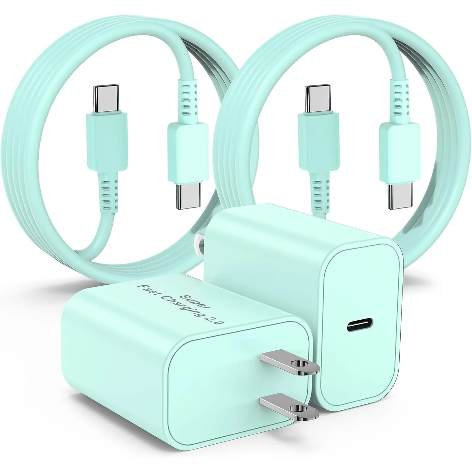 45W USB-C Charger for iPhone 17 16 15 Charger, 2Pack Type C Charging Block &6FT USBC Android Phone Cable Cord  for Galaxy S25 Ultra/S25 S24 S23 S22 S21 S20 S10 Ultra/Plus,Galaxy Tab S9 S8