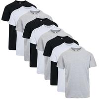 (9 Pack) Black x 3 - White x 3 - Heather Grey x 3