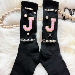 PATCHWORKZ Chenille Letters Pressed on Brooches Hat Pins for Junk Socks