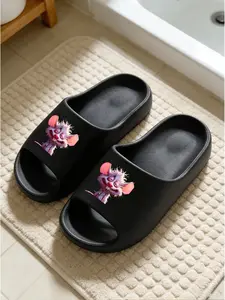 Funny Mouse Print Cloud Sandals, Unique Personality Home Slippers, Casual Eva Material, Medium Width, All Seasons Comfort