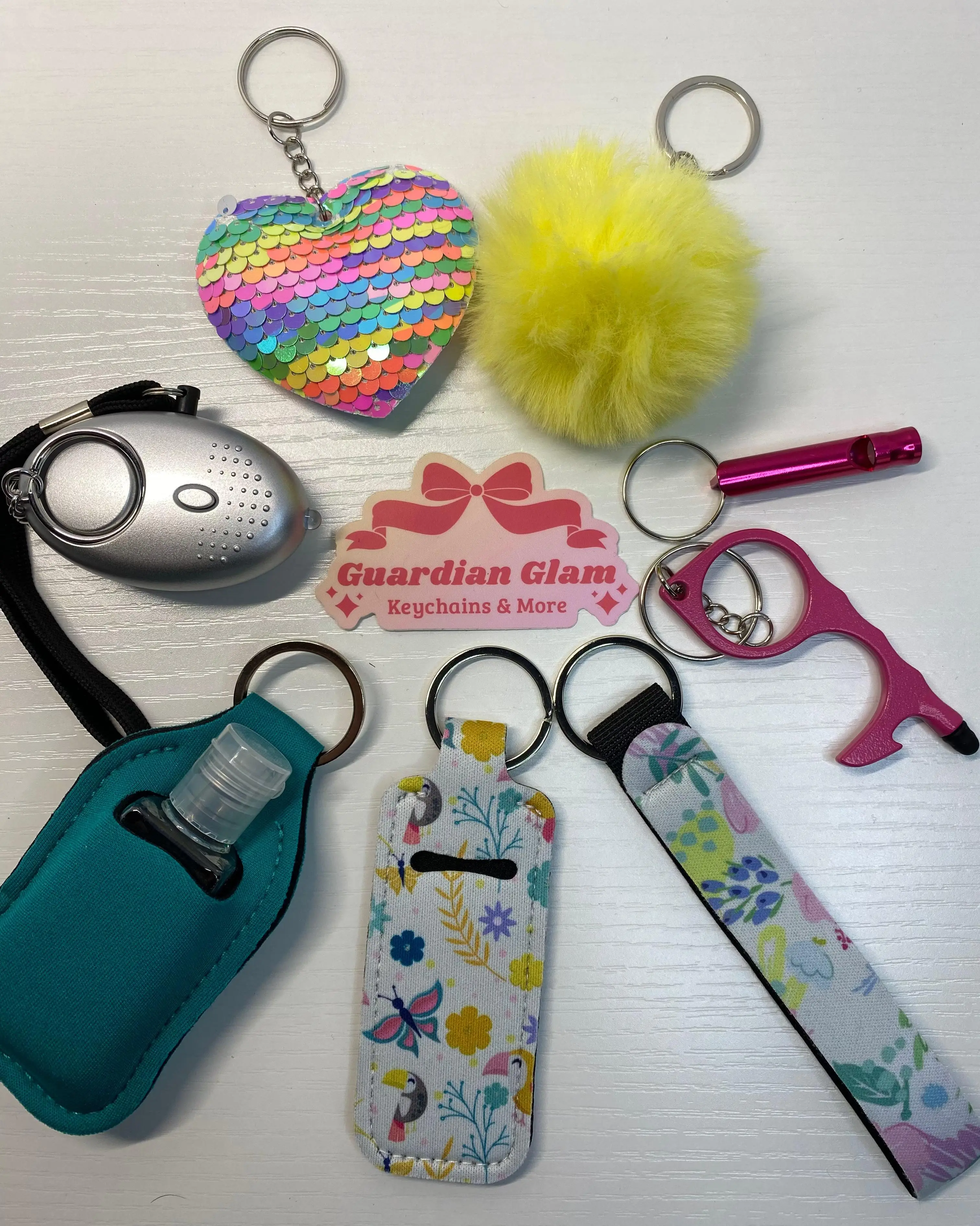 Teens' Mini Safety Keychain Set, Fashion Costume Jewelry Accessory