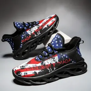 Patriotic American Theme Blade Footwear for Men - Breathable & Soft Sole, Comfortable Lace-Up Sneakers for Festive Celebrations, Casual & Athletic Use